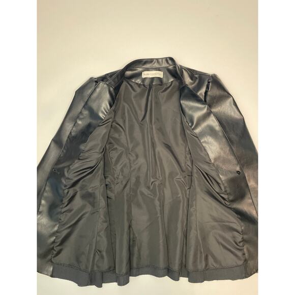 GLORY CONNECTION AMANDA BUTTONED SCULPTED SILHOUETTE LEATHER BLAZER - Picture 4 of 6